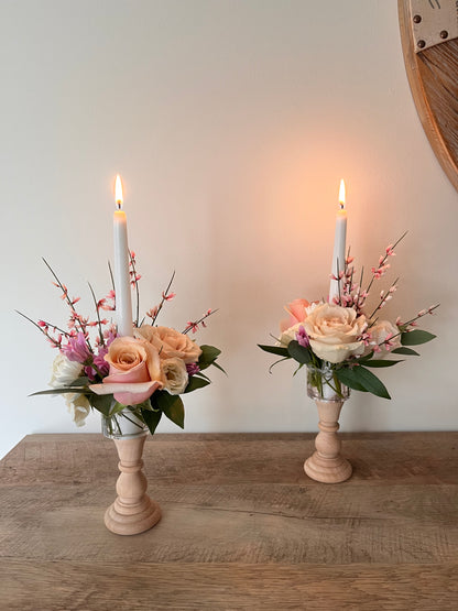 Floral Candle Stick Arrangements (Set of Two)