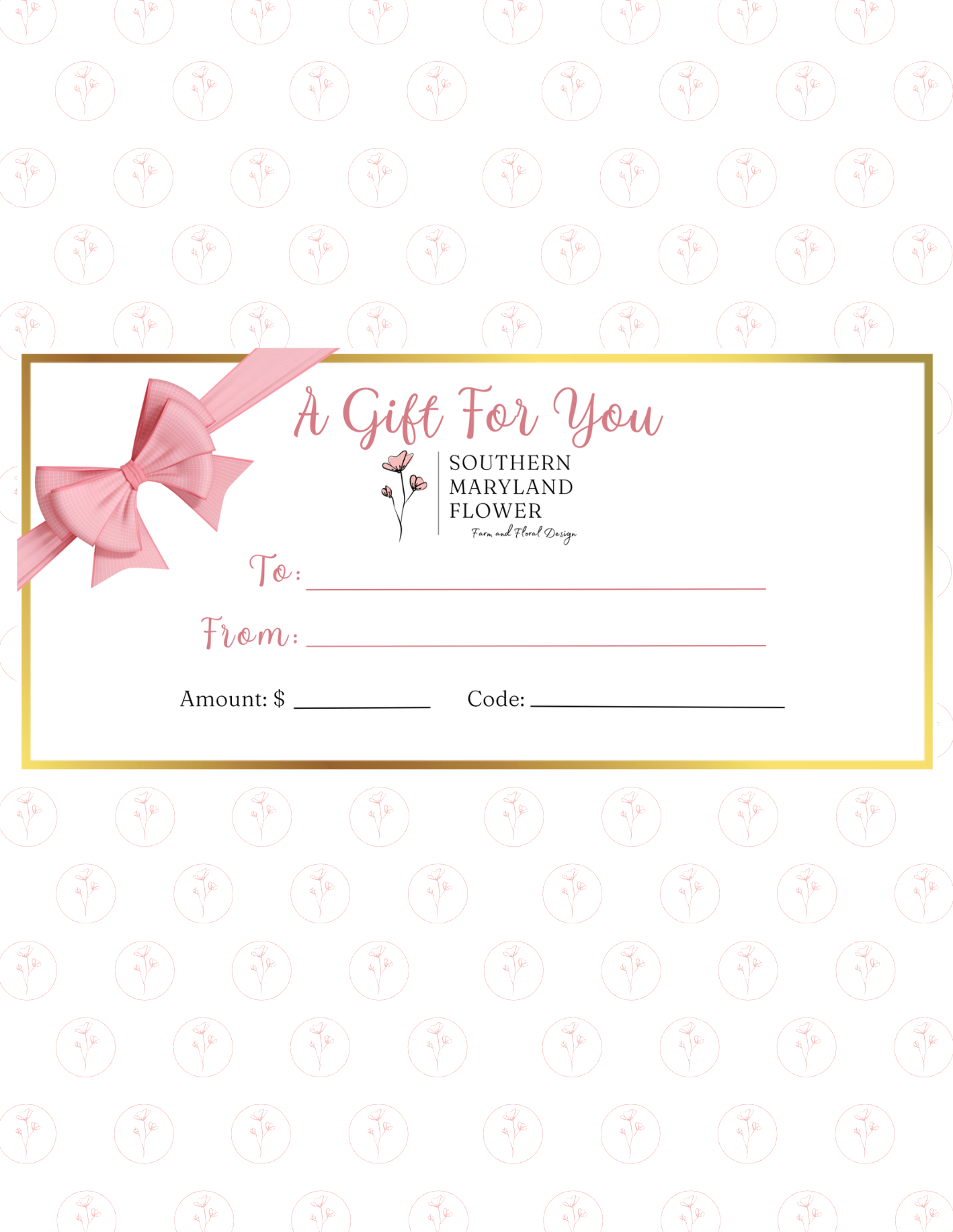 Southern Maryland Flower Gift Card